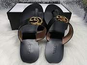 GUCCI New Ladies Sandals Black Gold Belt  - 6