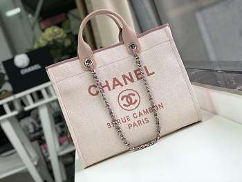 Chanel Cowboy Shopping Bag Beach Bag Pink 38cm