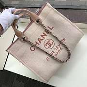 Chanel Cowboy Shopping Bag Beach Bag Pink 38cm - 4