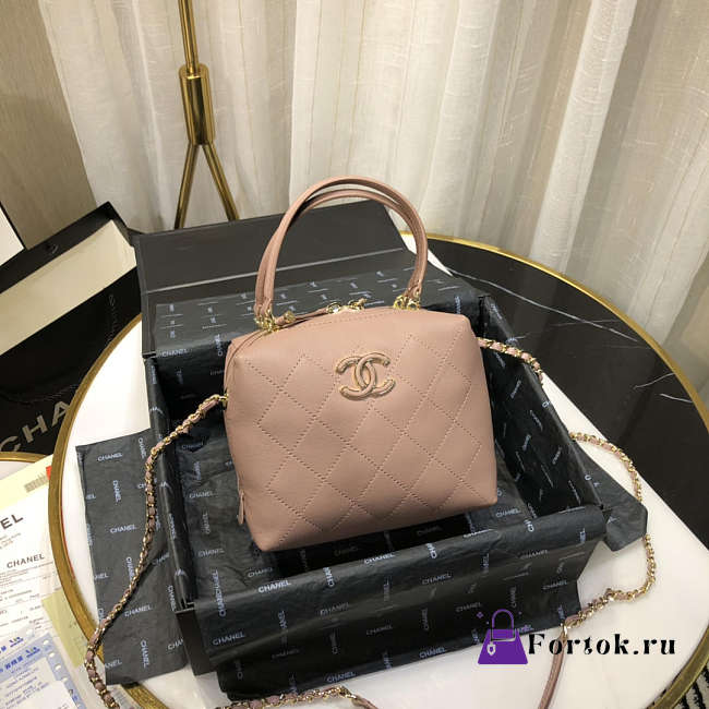 Chanel Handbag Cowhide Pink 20cm - 1