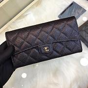 Chanel classic long lychee wallet black 10.5cm - 1