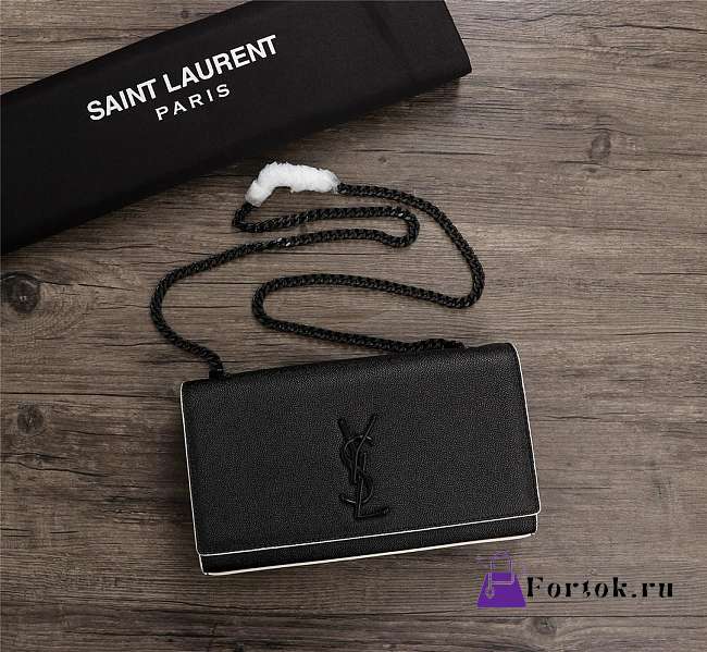 YSL Caviar Cowhide Ball Embossing Black 23cm - 1