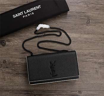 YSL Caviar Cowhide Ball Embossing Black 23cm