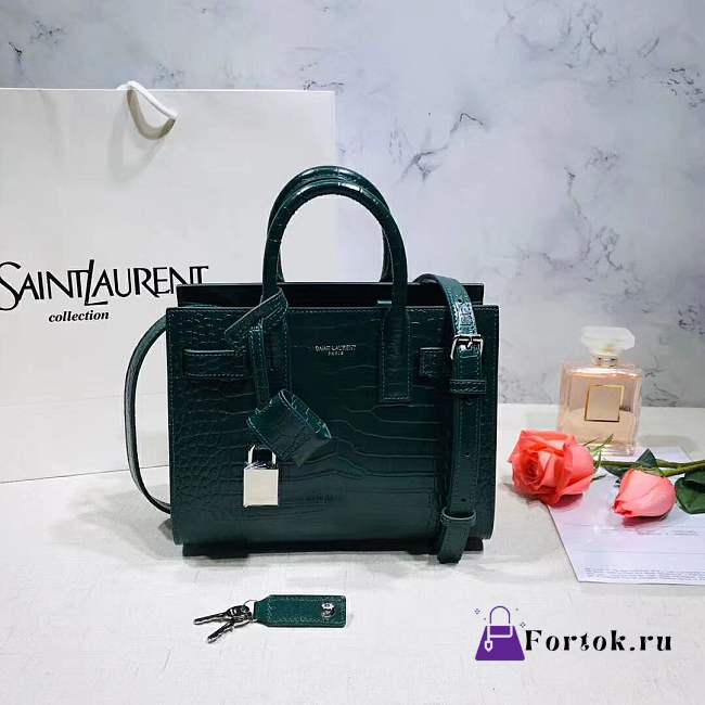 YSL Classic Sac-De-Jour Nano Mallard Green 22cm - 1