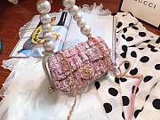 Chanel 2019ss Woolen Pearl Bag Pink - 1