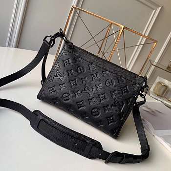 LOUIS VUITTON Embossing Monogram Empreinte Cowhide Black 23cm