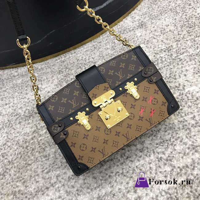 LOUIS VUITTON TRUNK CLUTCH Canvas Printing Handbag - 1