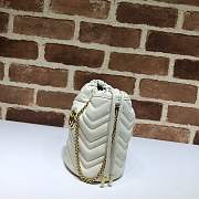 GUCCI White GG Marmont Gold Vuckle Leather - 4
