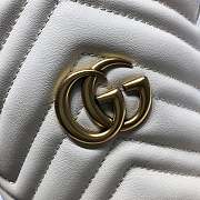 GUCCI White GG Marmont Gold Vuckle Leather - 2