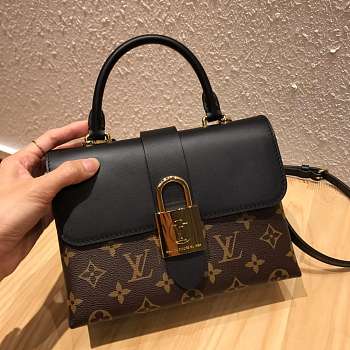 LOUIS VUITTON Locky Postman Package Black 20.5cm