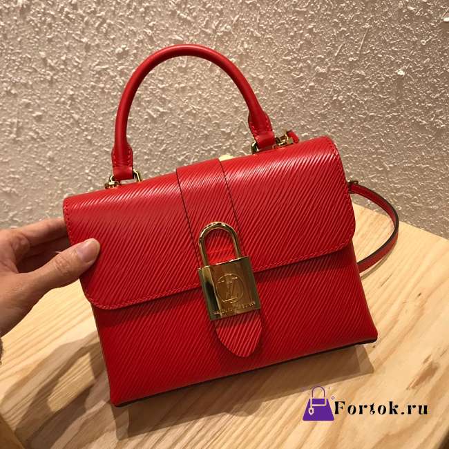 LOUIS VUITTON Locky Postman Package Handbag Red 20.5cm  - 1