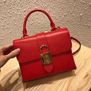 LOUIS VUITTON Locky Postman Package Handbag Red 20.5cm  - 1