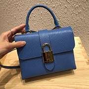 LOUIS VUITTON Handbag Locky Postman Package Blue 20.5cm - 1