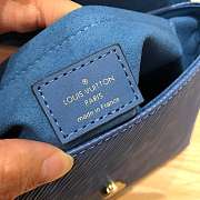 LOUIS VUITTON Handbag Locky Postman Package Blue 20.5cm - 3