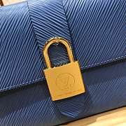 LOUIS VUITTON Handbag Locky Postman Package Blue 20.5cm - 4