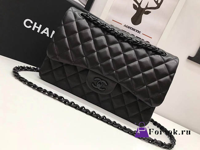 Chanel Caviar Lambskin Leather Flap Bag black 25cm - 1