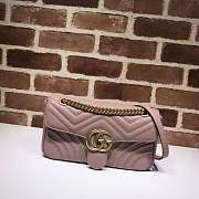 Gucci GG Marmont Matelassé Shoulder Bag Dusty Pink 443497 26cm - 1