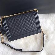 Chanel Medium Quilted Caviar Boy Bag Black Gold 28CM - 4