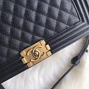 Chanel Medium Quilted Caviar Boy Bag Black Gold 28CM - 2