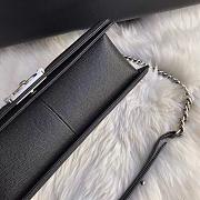 Chanel Medium Quilted Caviar Boy Bag Black Silver 28cm - 4
