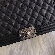 Chanel Medium Quilted Caviar Boy Bag Black Silver 28cm - 3