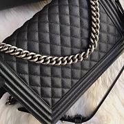 Chanel Medium Quilted Caviar Boy Bag Black Silver 28cm - 2