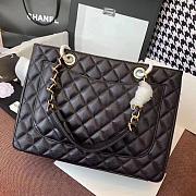 Chanel Shopping Bag Black Silver Hardware 33cm - 3