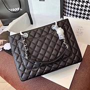 Chanel Shopping Bag Black Silver Hardware 33cm - 4