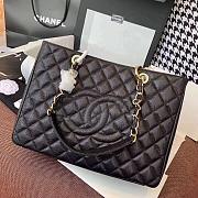 Chanel Shopping Bag Black Silver Hardware 33cm - 5