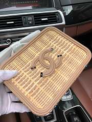 CHANEL Cosmetic Bag Rattan Bag Apricot color - 2