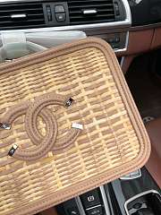CHANEL Cosmetic Bag Rattan Bag Apricot color - 4