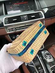 CHANEL Cosmetic Bag Rattan Bag Apricot color - 5