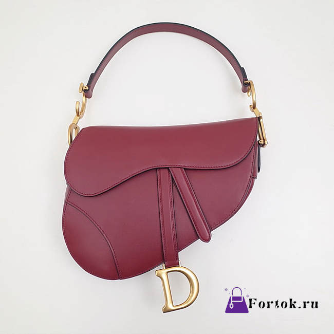 Dior Saddle Bag Original Leather Rose Red M0446 26cm - 1