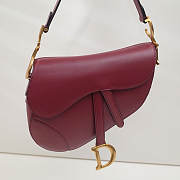 Dior Saddle Bag Original Leather Rose Red M0446 26cm - 5