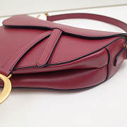 Dior Saddle Bag Original Leather Rose Red M0446 26cm - 4