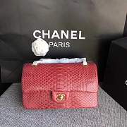 Chanel Snakeskin Tote Bag Red 25cm - 1