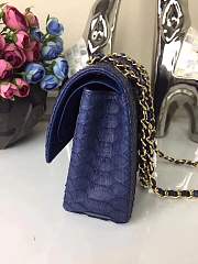 Chanel Snakeskin Tote Bag Navy Blue 25cm - 4