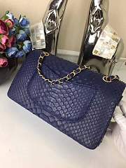 Chanel Snakeskin Tote Bag Navy Blue 25cm - 2