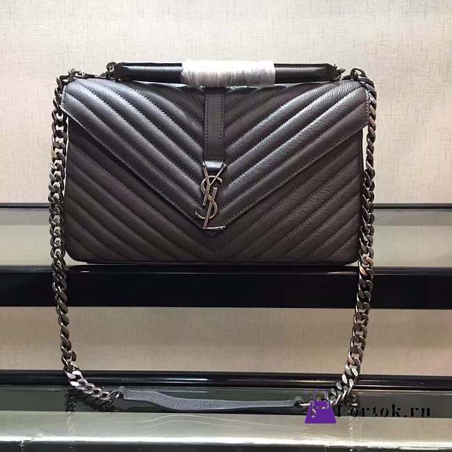 YSL MONOGRAM College Gray Silver 5105 32cm - 1