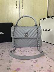 Chanel New Bright Handbag Gray Silver Hardware 25cm  - 1