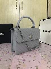 Chanel New Bright Handbag Gray Silver Hardware 25cm  - 6