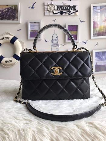 Chanel Shoulder Black Gold/Silver Hardware Bag 111106A 25cm