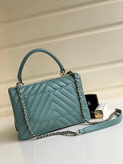 Chanel New Bright Handbag Blue Gold/Silver Hardware 25cm - 2