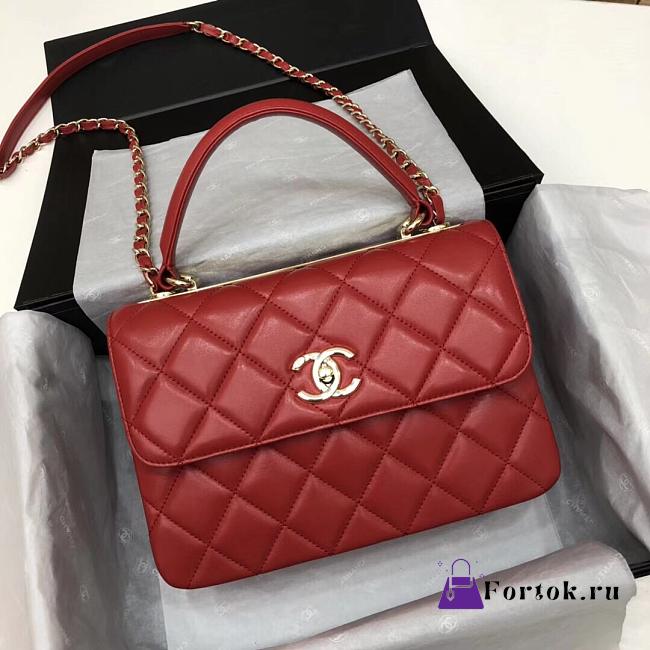 Chanel Shoulder Red Gold Hardware Bag 25cm  - 1