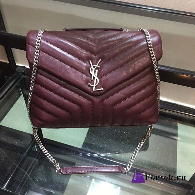 YSL Medium LOULOU Bag Red Wine 30cm - 1