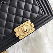 Chanel Small Quilted Caviar Boy Bag Black Gold 20cm - 5