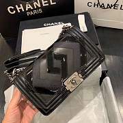 Chanel Quilted Caviar Medium Boy Bag Silver Hardware Black 25cm - 6