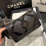 Chanel Quilted Caviar Medium Boy Bag Silver Hardware Black 25cm - 3