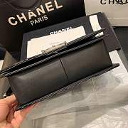 Chanel Quilted Caviar Medium Boy Bag Silver Hardware Black 25cm - 2
