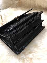 YSL Monogram KATE in Embossed Crocodile Shiny Black 22cm - 5